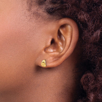 14K Yellow Gold Polished Wavy Post Earrings