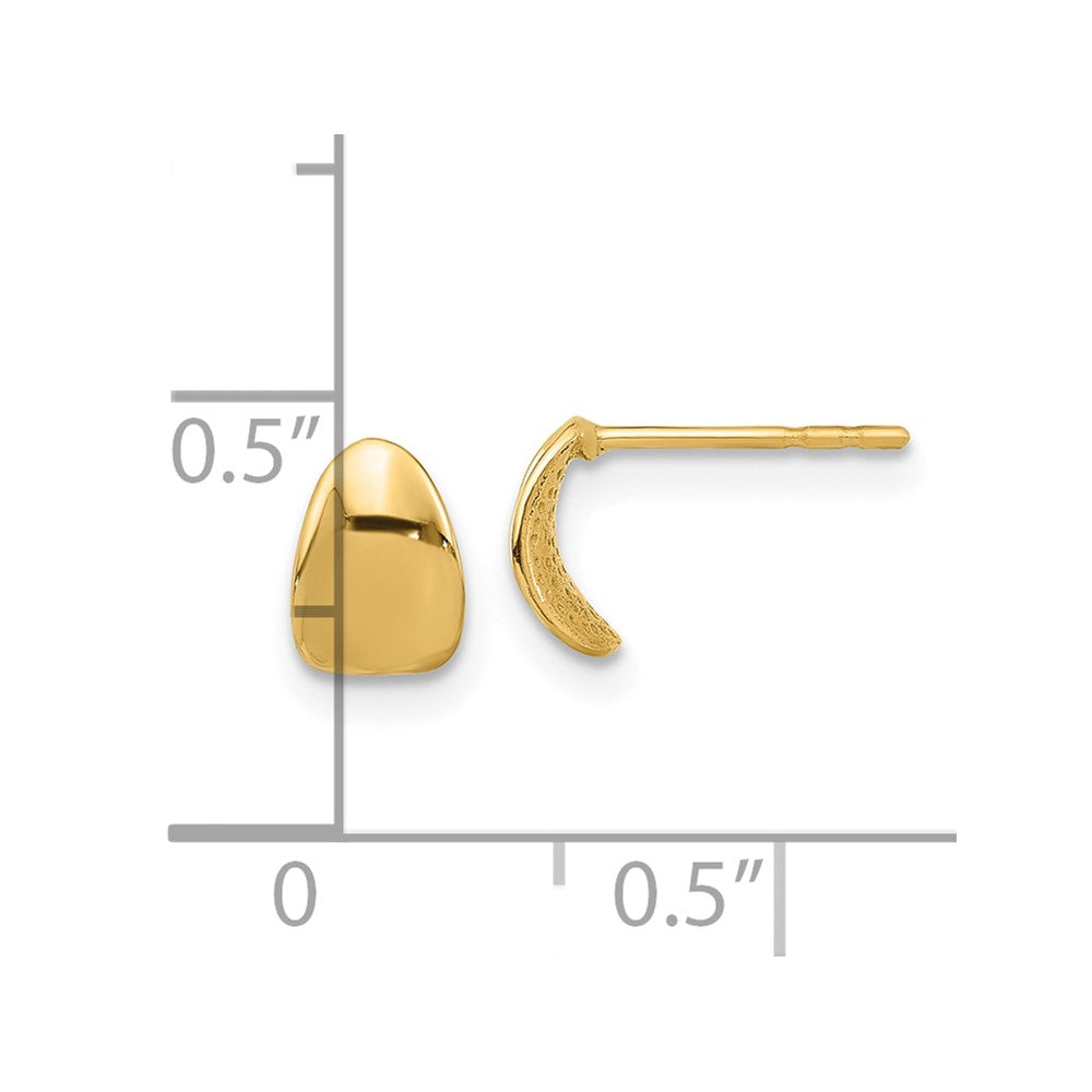 14K Yellow Gold Polished Wavy Post Earrings