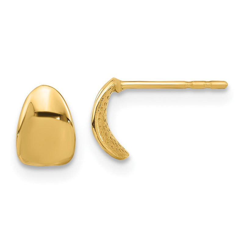 14K Yellow Gold Polished Wavy Post Earrings