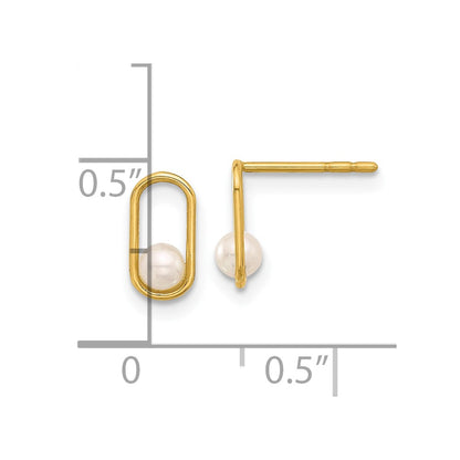 14K Yellow Gold Freshwater Cultured Pearl Post Earrings