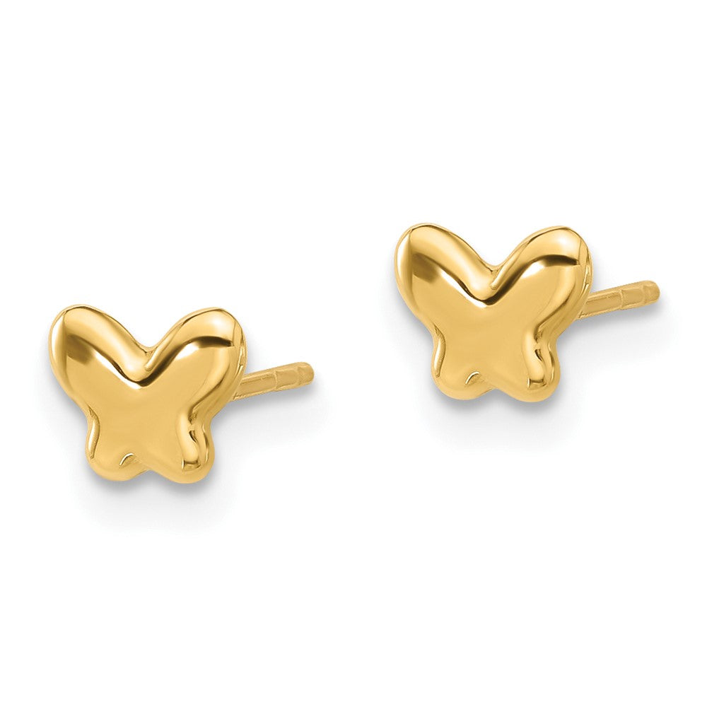 14K Yellow Gold Polished Butterfly Post Earrings