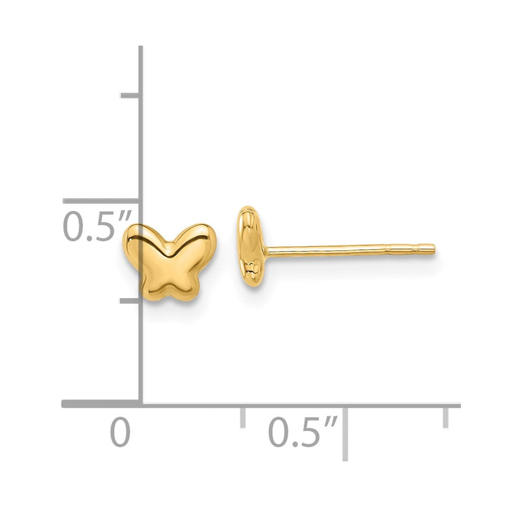 14K Yellow Gold Polished Butterfly Post Earrings