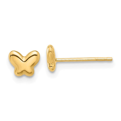 14K Yellow Gold Polished Butterfly Post Earrings