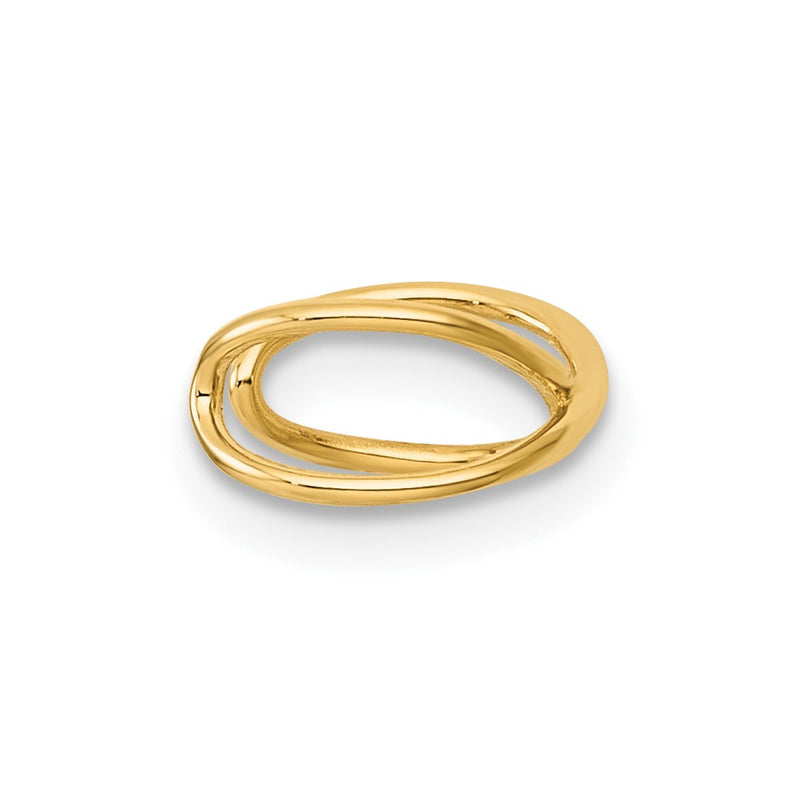 14K Yellow Gold Polished Criss Cross Single Ear Cuff