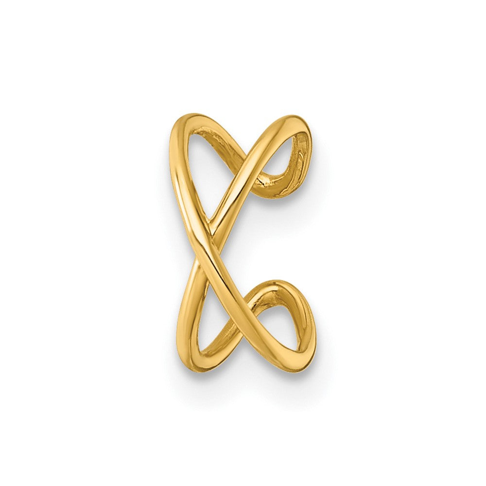 14K Yellow Gold Polished Criss Cross Single Ear Cuff