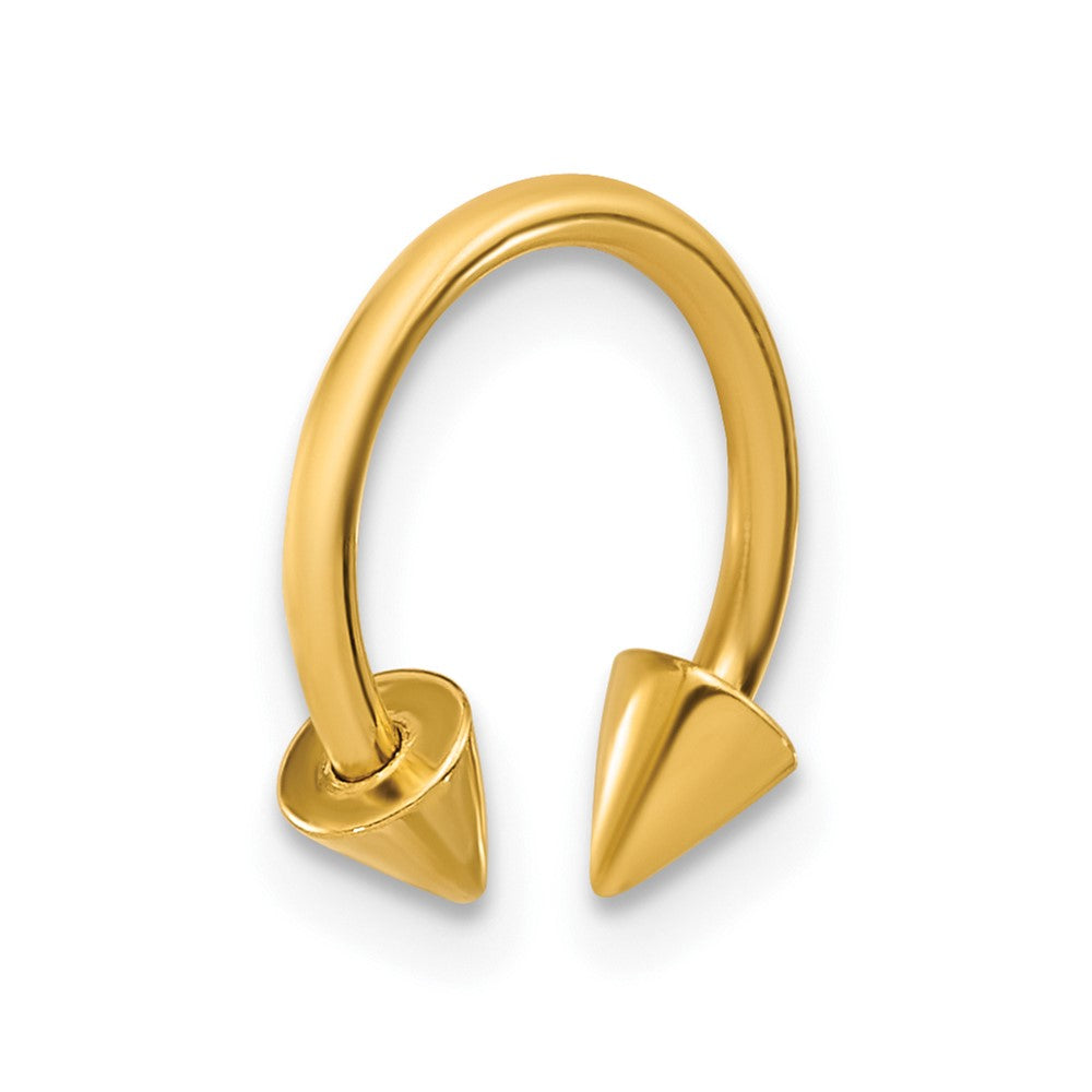 14K Yellow Gold Polished Screw-Off End Pointed Single Ear Cuff