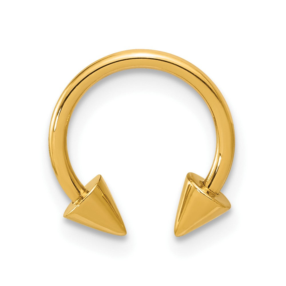 14K Yellow Gold Polished Screw-Off End Pointed Single Ear Cuff