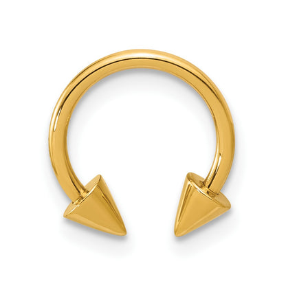 14K Yellow Gold Polished Screw-Off End Pointed Single Ear Cuff