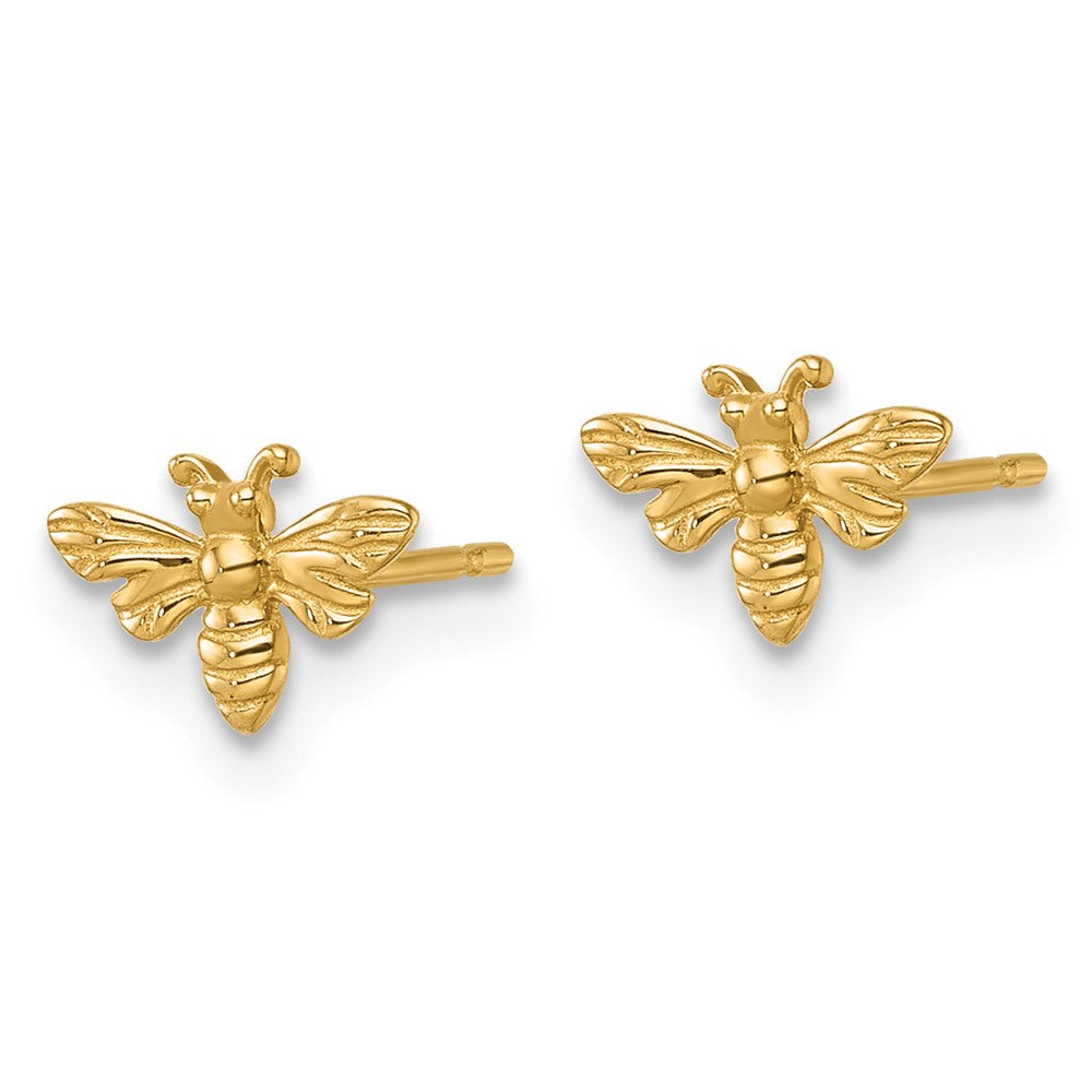 14K Yellow Gold Polished Bee Post Earrings