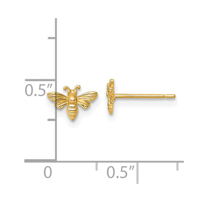 14K Yellow Gold Polished Bee Post Earrings