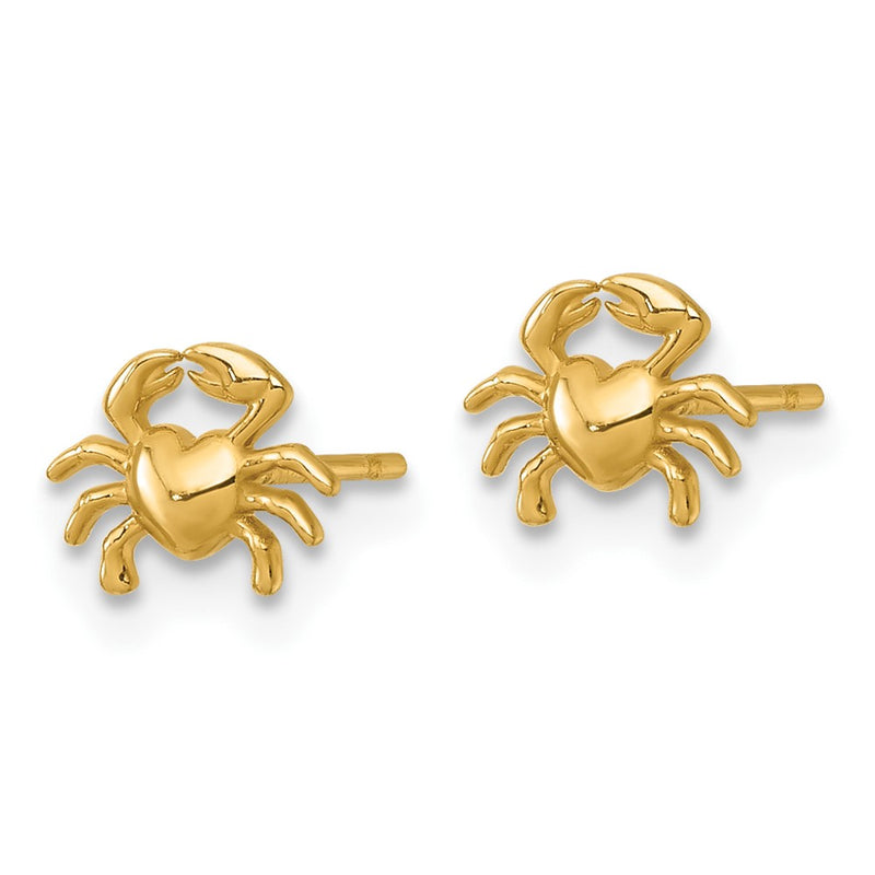 14K Yellow Gold Polished Crab Post Earrings