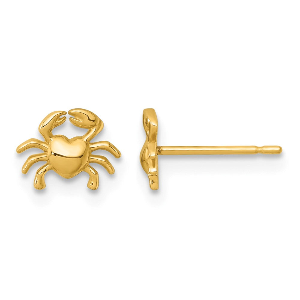 14K Yellow Gold Polished Crab Post Earrings