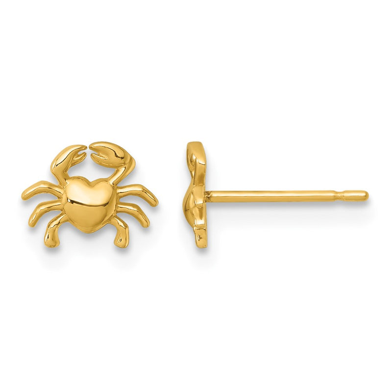 14K Yellow Gold Polished Crab Post Earrings