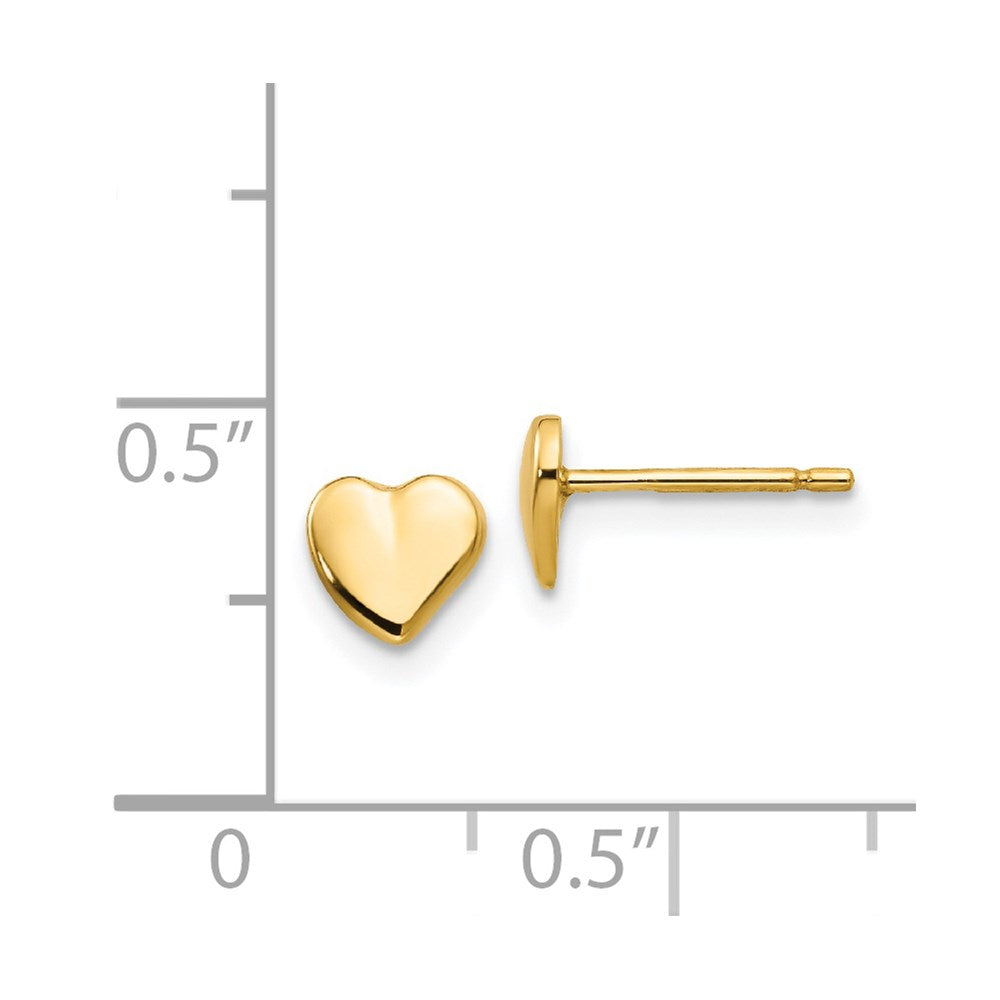 14K Yellow Gold Heart Earrings