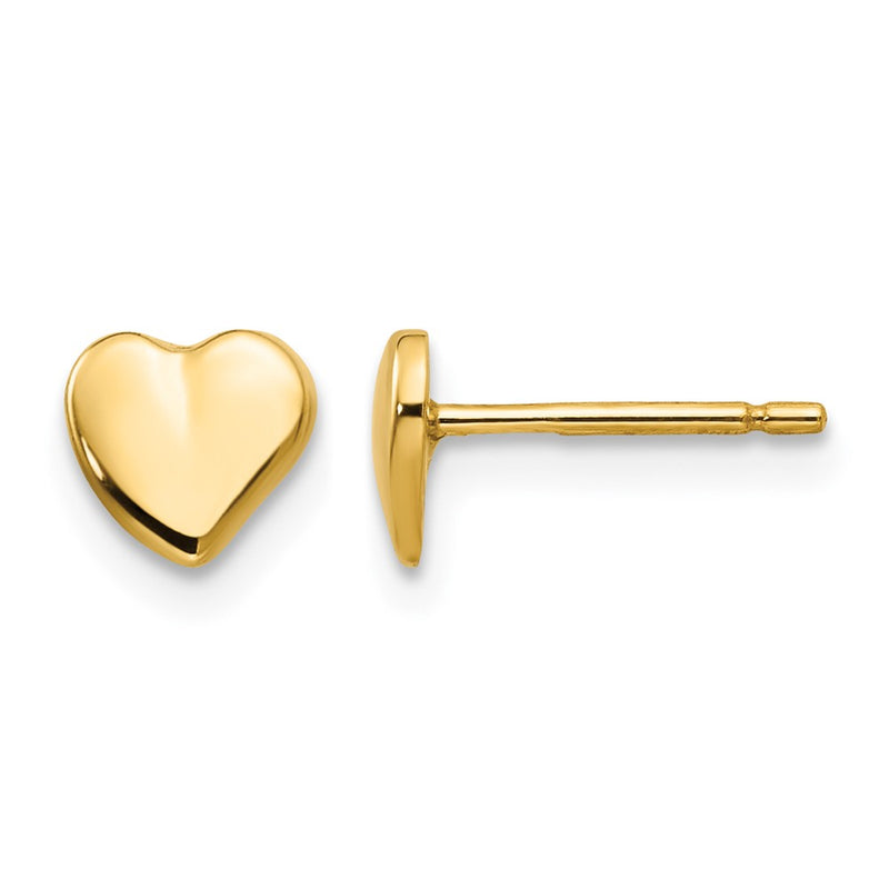 14K Yellow Gold Heart Earrings