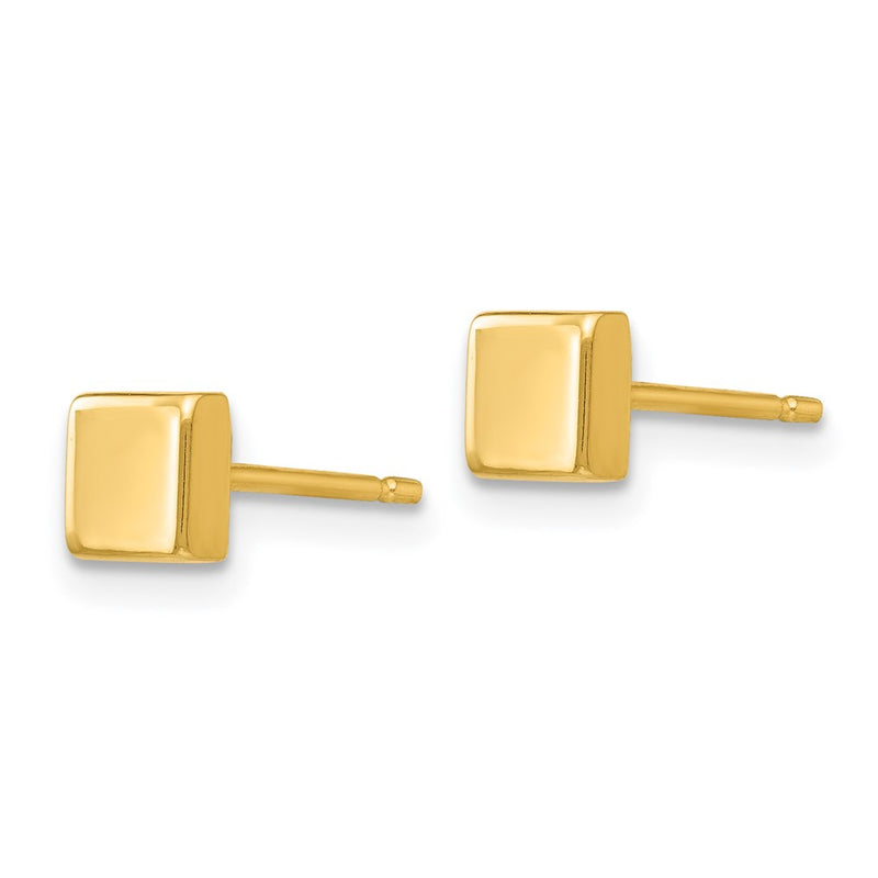 14K Yellow Gold Polished Square Post Ear