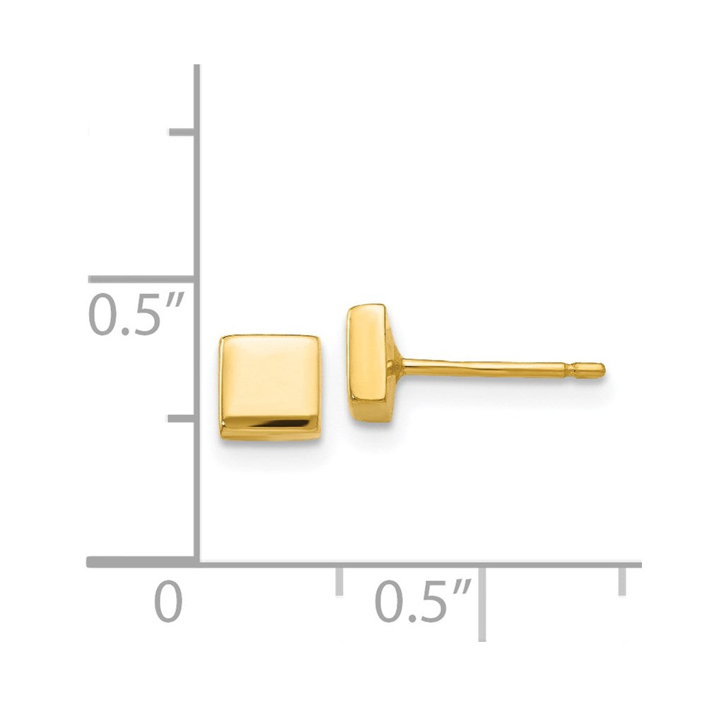 14K Yellow Gold Polished Square Post Ear