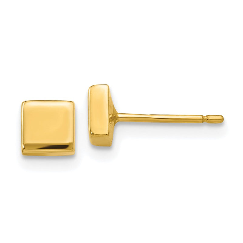 14K Yellow Gold Polished Square Post Ear