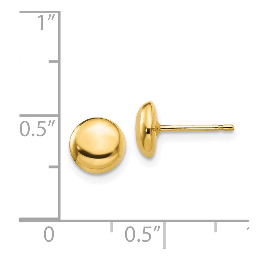 14K Yellow Gold Polished Half Ball Post Ear