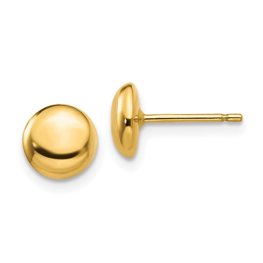 14K Yellow Gold Polished Half Ball Post Ear