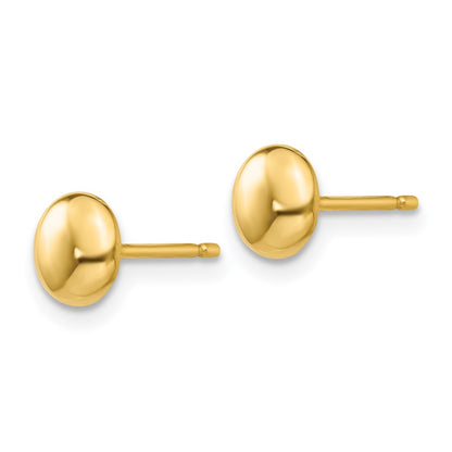 14K Yellow Gold Polished Button Post Ear