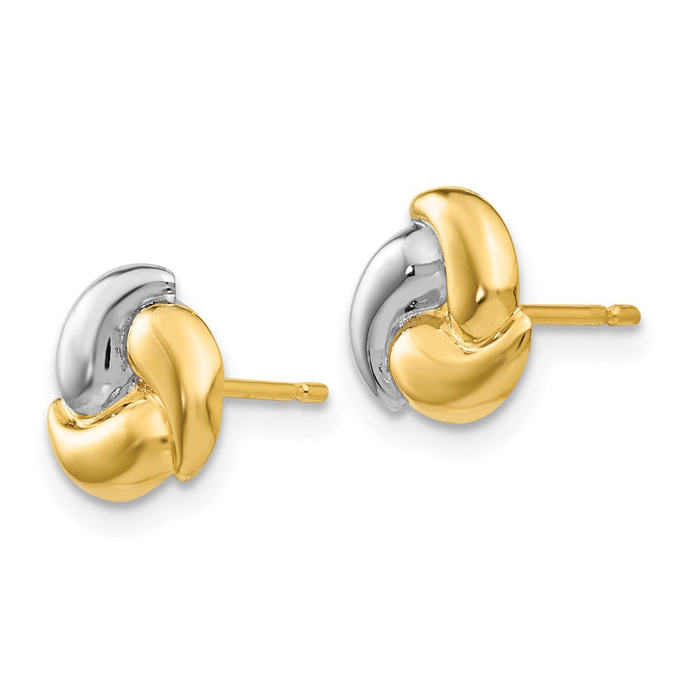 14K Yellow & Rhodium Polished & Rhodium Fancy Post Earrings