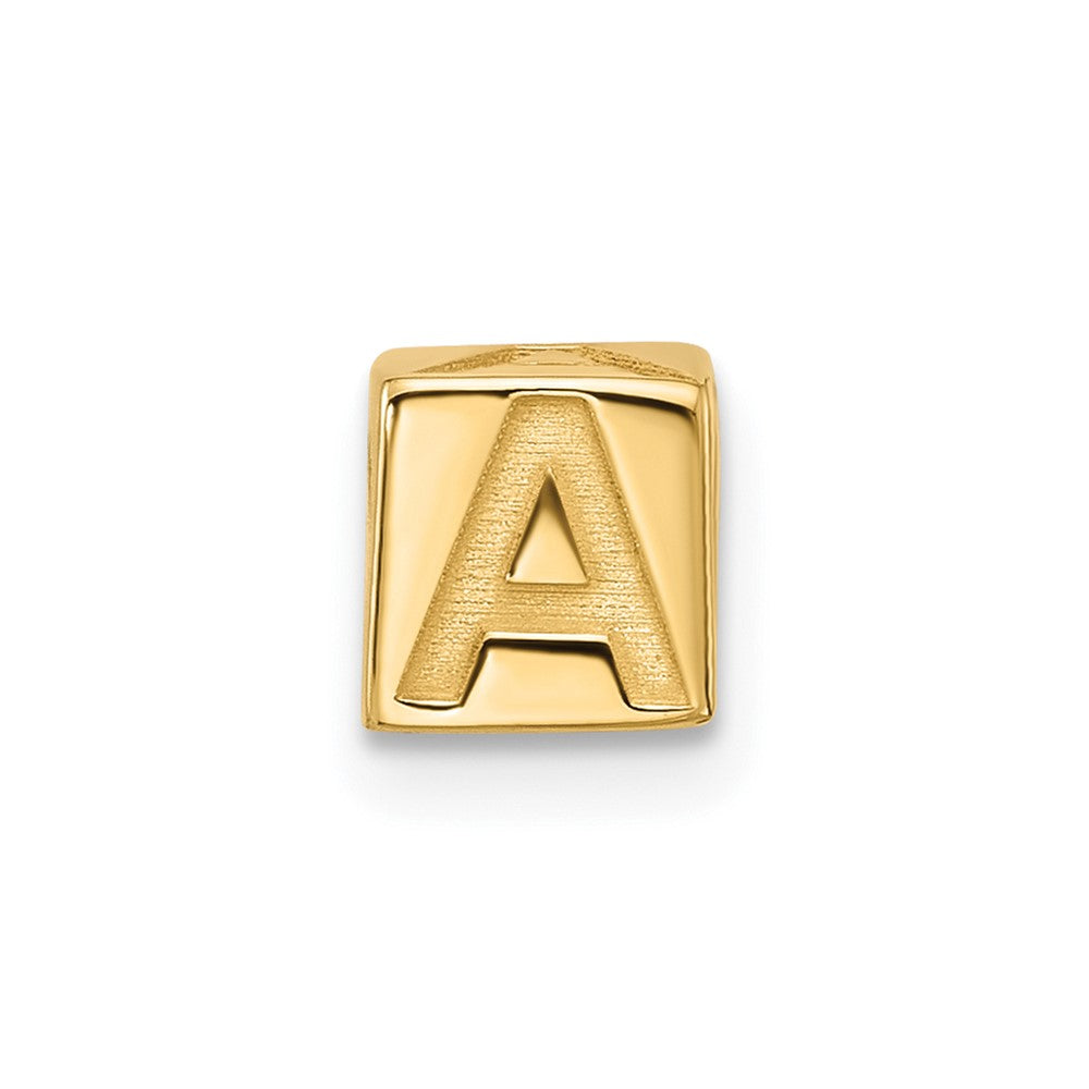 14K Yellow Gold Alphabet Bead Letter a