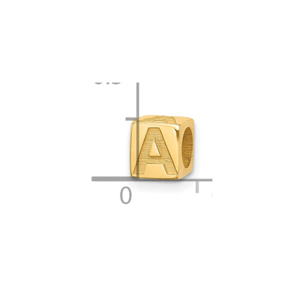 14K Yellow Gold Alphabet Bead Letter a