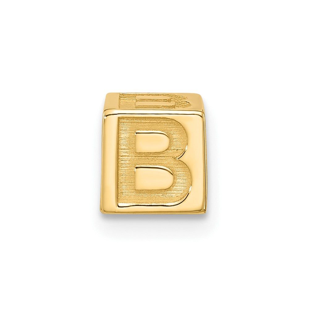 14K Yellow Gold Alphabet Bead Letter B