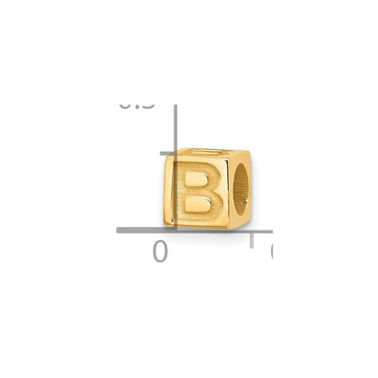 14K Yellow Gold Alphabet Bead Letter B
