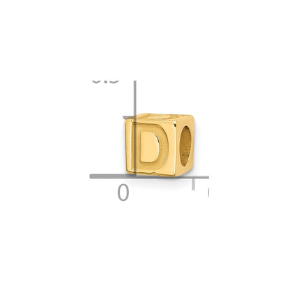 14K Yellow Gold Alphabet Bead Letter D