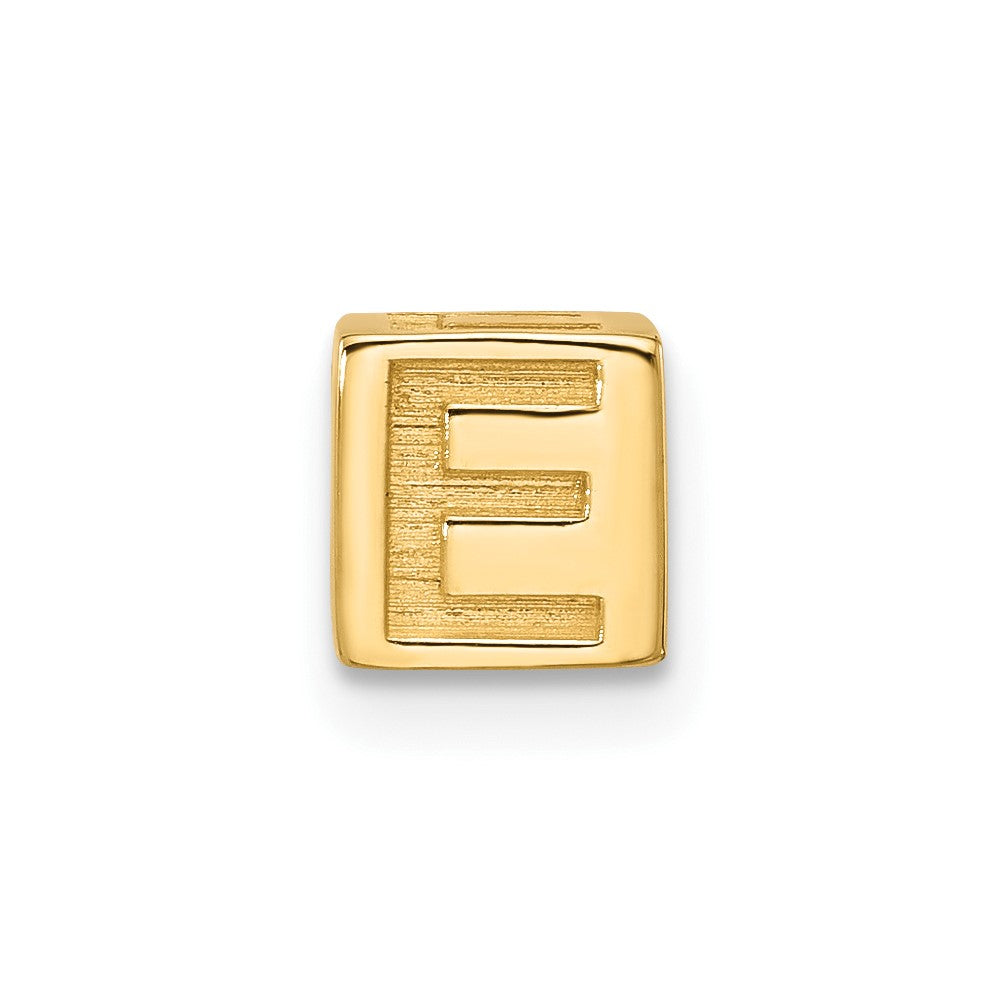 14K Yellow Gold Alphabet Bead Letter E