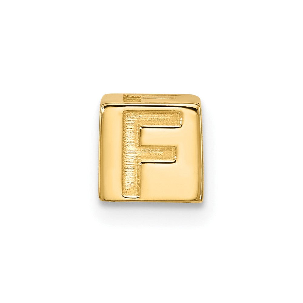 14K Yellow Gold Alphabet Bead Letter F