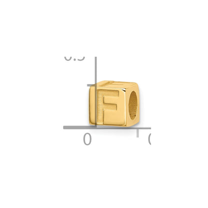 14K Yellow Gold Alphabet Bead Letter F