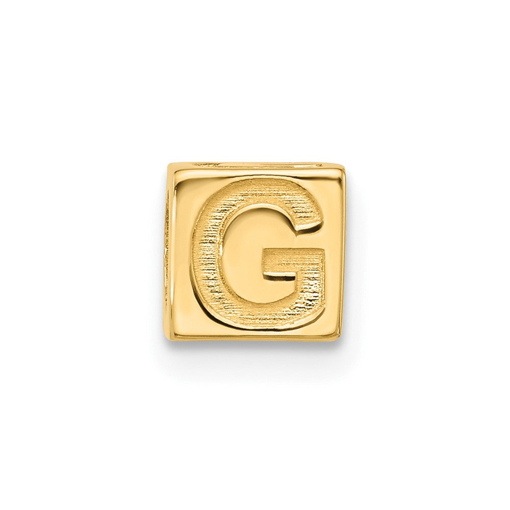 14K Yellow Gold Alphabet Bead Letter G