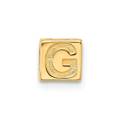 14K Yellow Gold Alphabet Bead Letter G