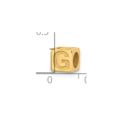 14K Yellow Gold Alphabet Bead Letter G
