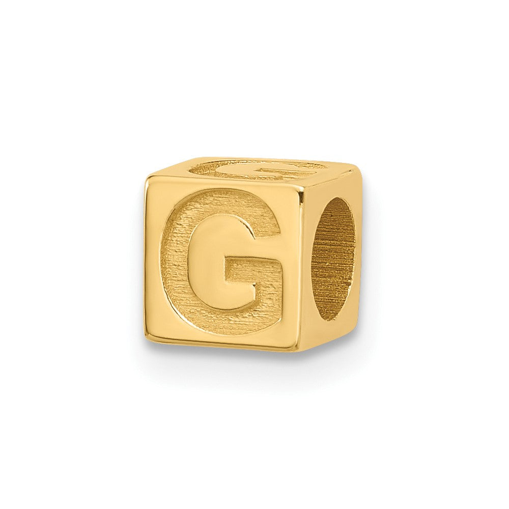 14K Yellow Gold Alphabet Bead Letter G