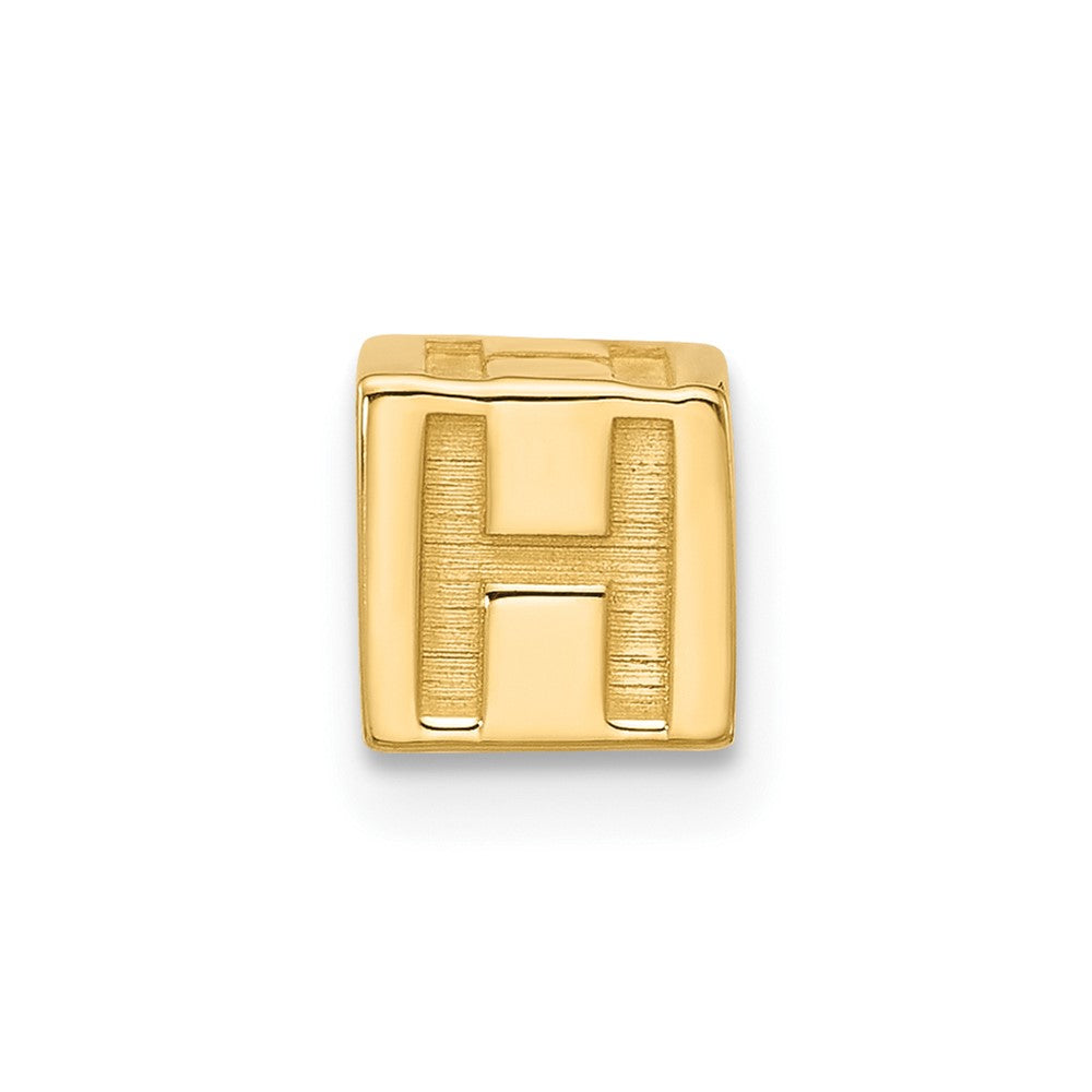 14K Yellow Gold Alphabet Bead Letter H