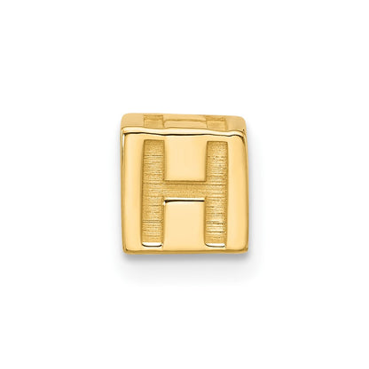 14K Yellow Gold Alphabet Bead Letter H