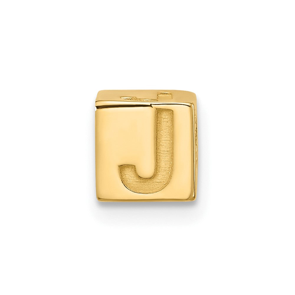 14K Yellow Gold Alphabet Bead Letter J
