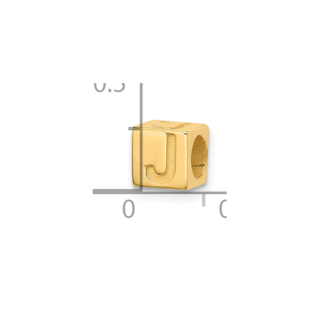14K Yellow Gold Alphabet Bead Letter J