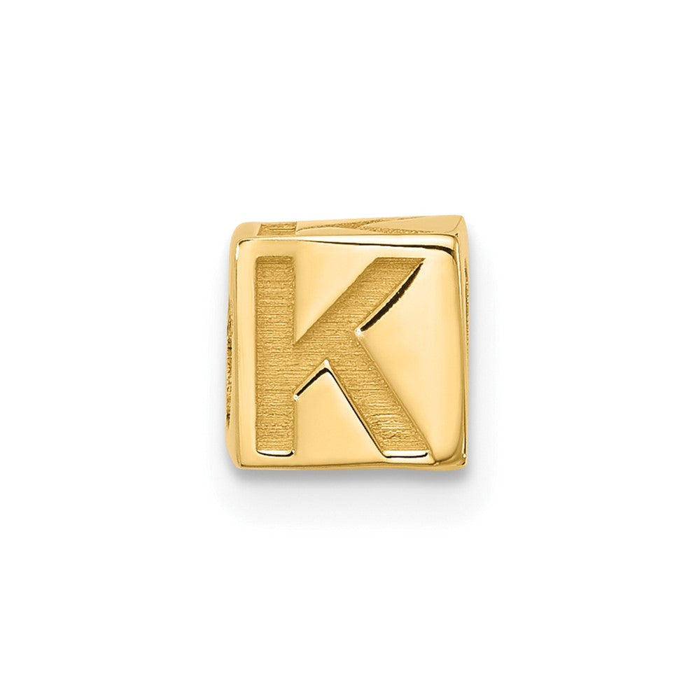 14K Yellow Gold Alphabet Bead Letter K
