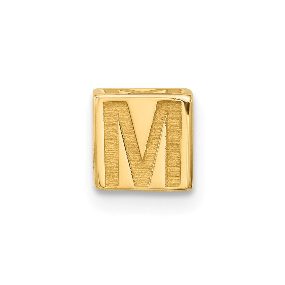 14K Yellow Gold Alphabet Bead Letter M
