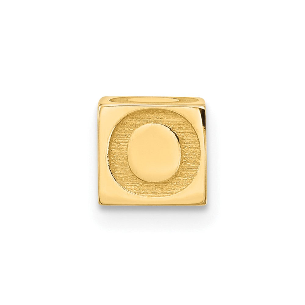 14K Yellow Gold Alphabet Bead Letter O