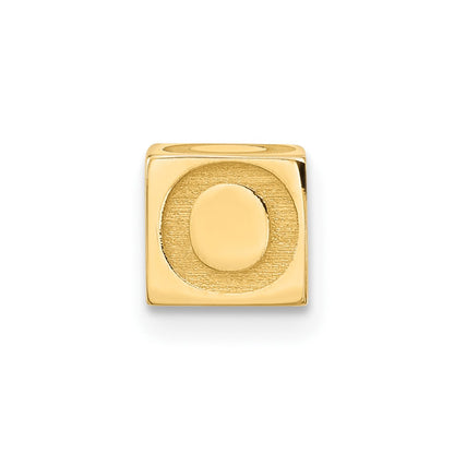 14K Yellow Gold Alphabet Bead Letter O