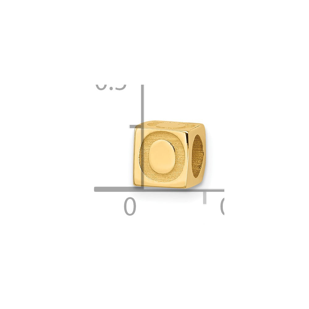14K Yellow Gold Alphabet Bead Letter O