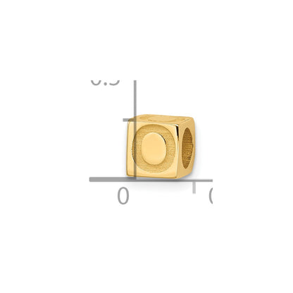 14K Yellow Gold Alphabet Bead Letter O