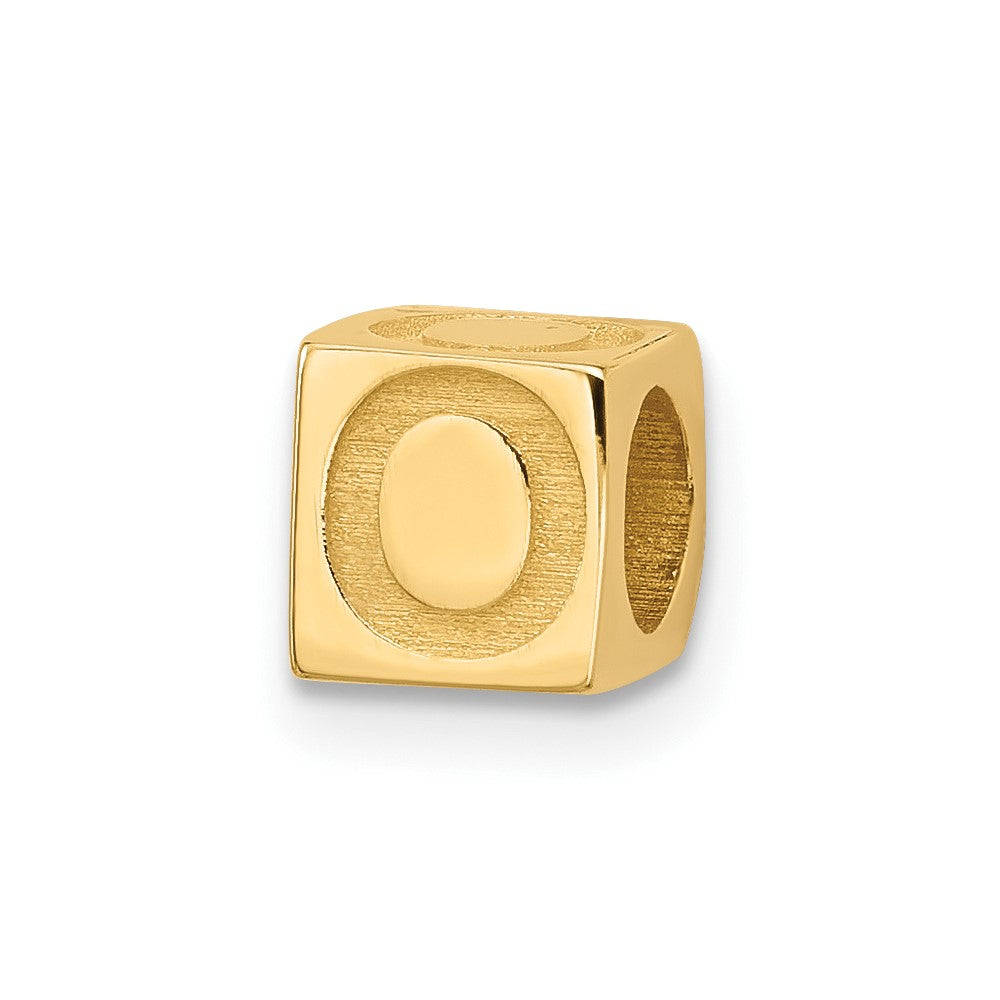 14K Yellow Gold Alphabet Bead Letter O