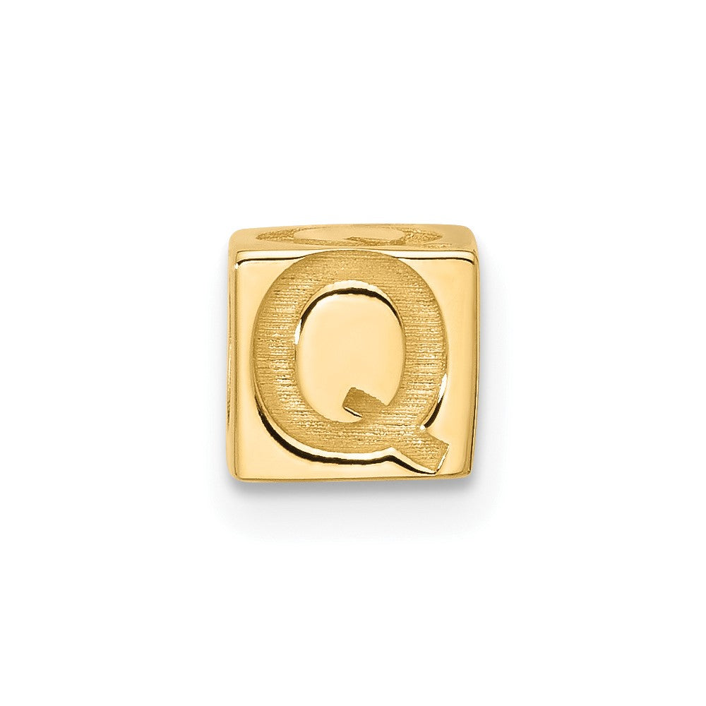 14K Yellow Gold Alphabet Bead Letter Q